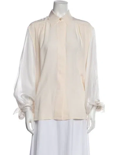 Pre-owned Dior Vintage Late 1970's - Early 1980's Blouse In Neutral