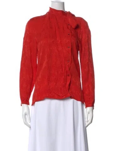 Pre-owned Dior Vintage Late 1970's - Early 1980's Blouse In Orange