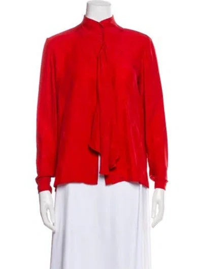 Pre-owned Dior Vintage Late 1970's - Early 1980's Blouse In Red