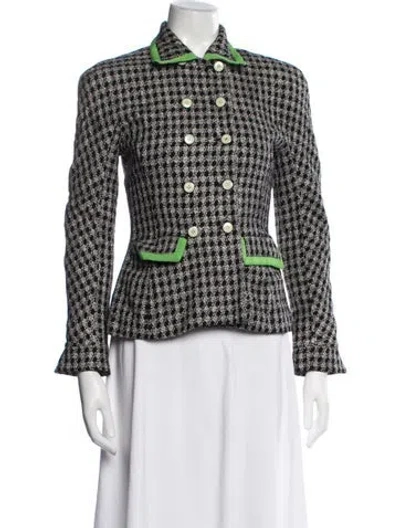 Pre-owned Dior Vintage Late 1980's - Early 1990's Blazer In Black/green/white