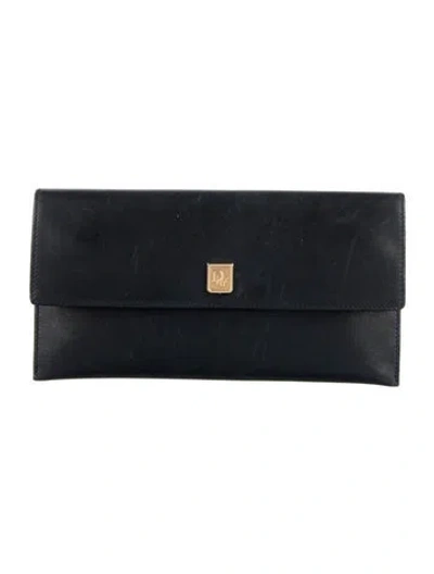Pre-owned Dior Vintage Late 1980's - Early 1990's Continental Wallet In Blue