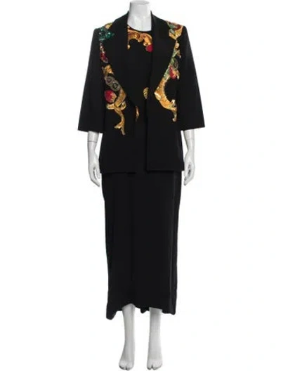 Pre-owned Dior Vintage Late 1980's - Early 1990's Dress Set In Black
