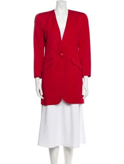 Pre-owned Dior Vintage Late 1980's - Early 1990's Peacoat In Red