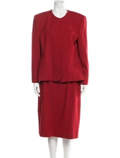 Pre-owned Dior Vintage Late 1980's - Early 1990's Skirt Set In Red