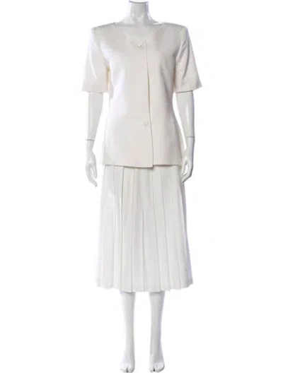Pre-owned Dior Vintage Late 1980's - Early 1990's Skirt Set In White
