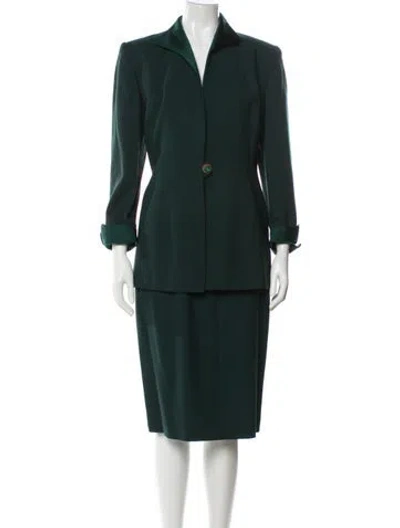 Pre-owned Dior Vintage Late 1980's - Early 1990's Skirt Suit In Green
