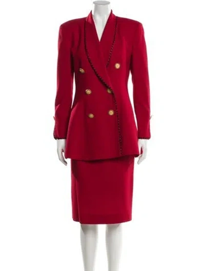 Pre-owned Dior Vintage Late 1980's - Early 1990's Skirt Suit In Red