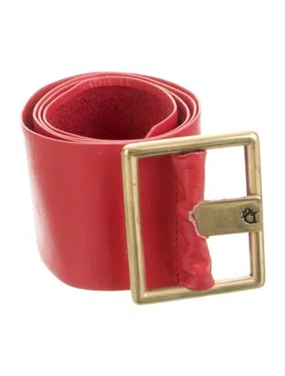 Pre-owned Dior Vintage Late 1980's - Early 1990's Waist Belt In Red