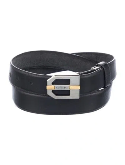 Pre-owned Dior Vintage Leather Belt In Black