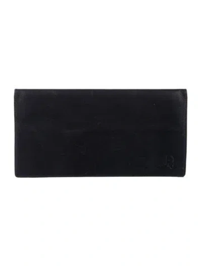Pre-owned Dior Vintage Leather Bifold Wallet In Black