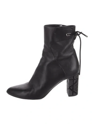 Pre-owned Dior Vintage Leather Boots In Black