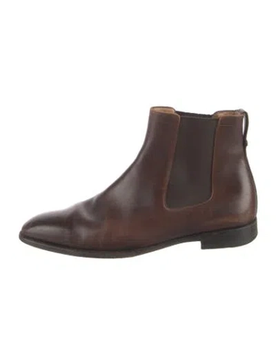 Pre-owned Dior Vintage Leather Chelsea Boots In Brown
