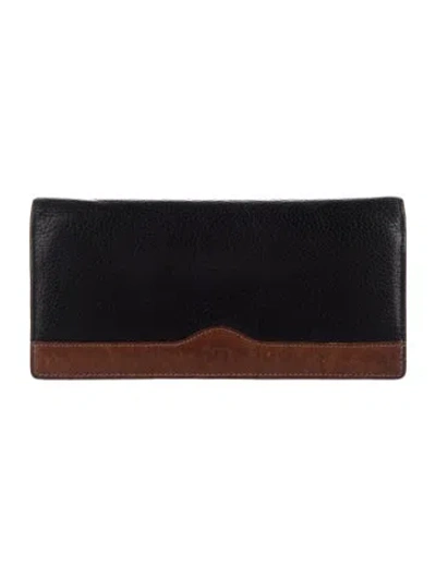 Pre-owned Dior Vintage Leather Continental Wallet In Black
