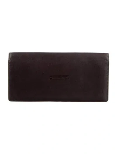 Pre-owned Dior Vintage Leather Continental Wallet In Brown