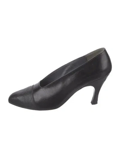 Pre-owned Dior Vintage Leather Flats In Black