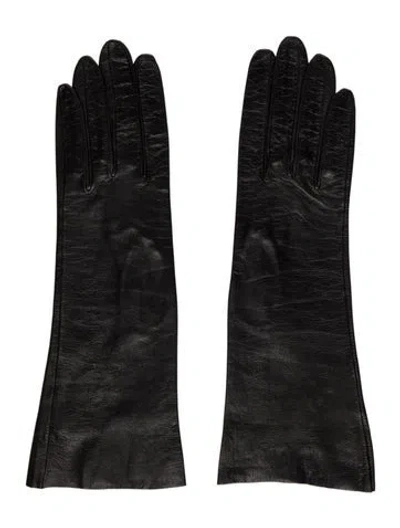 Pre-owned Dior Vintage Leather Gloves In Black