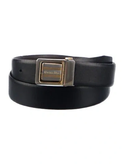 Pre-owned Dior Vintage Leather Waist Belt In Black/brown