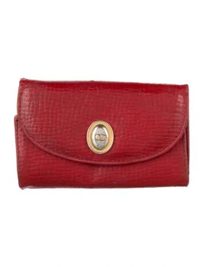 Pre-owned Dior Vintage Leather Wallet In Red