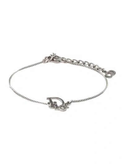Pre-owned Dior Vintage Logo Charm Bracelet, 8.75" In Multicolor