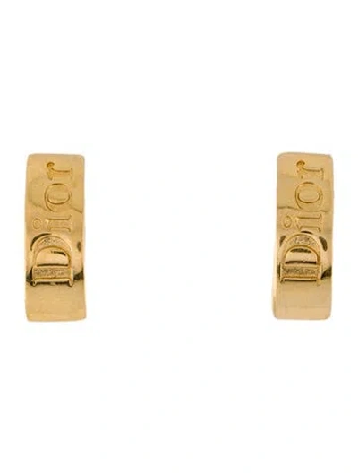 Pre-owned Dior Vintage Logo Clip-on Earrings In Multi