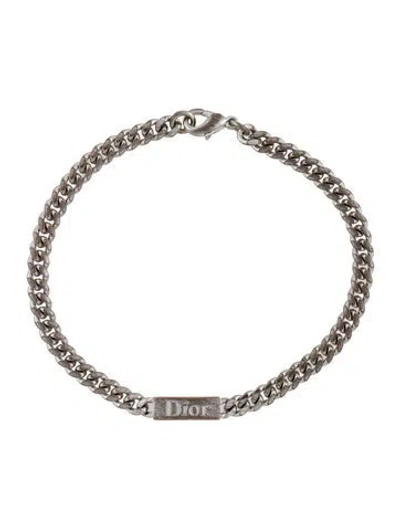 Pre-owned Dior Vintage Logo Id Link Bracelet, 7.25" In Multi