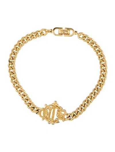 Pre-owned Dior Vintage Logo Link Bracelet, 7" In Multi