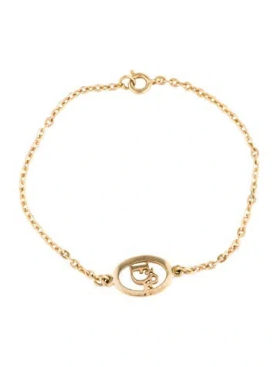 Pre-owned Dior Vintage Logo Link Bracelet, 7.25", 7.25" In Multi