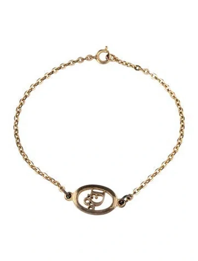 Pre-owned Dior Vintage Logo Link Bracelet, 7.25" In Multicolor