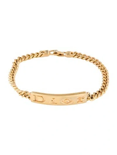 Pre-owned Dior Vintage Logo Link Bracelet, 8.25" In Multi