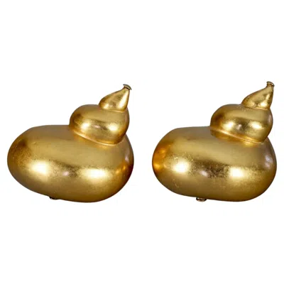 Pre-owned Dior Vintage Massive Christian  Boutique By Robert Goossens Gilt Shell Earrings In Multi