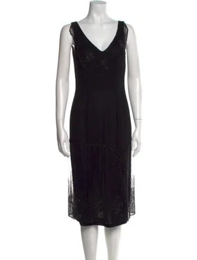 Pre-owned Dior Vintage Midi Length Dress In Black