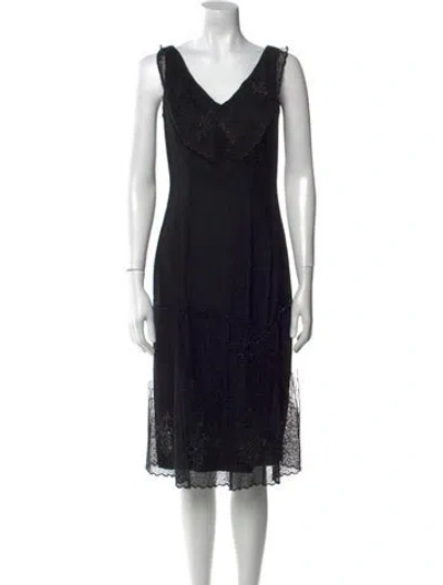Pre-owned Dior Vintage Midi Length Dress In Black