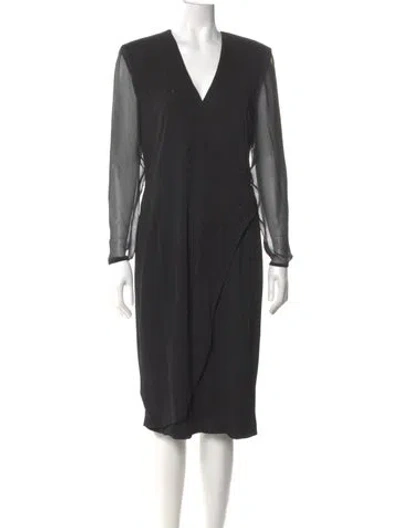 Pre-owned Dior Vintage Midi Length Dress In Black