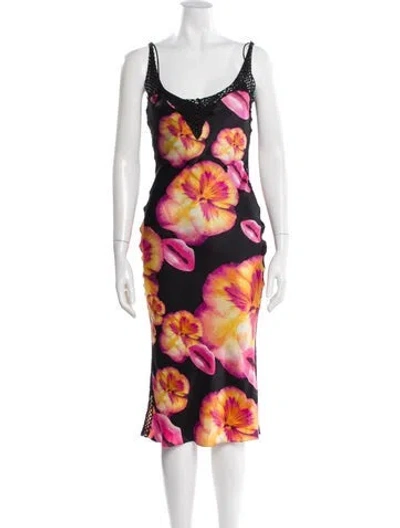 Pre-owned Dior Vintage Midi Length Dress In Black