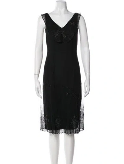 Pre-owned Dior Vintage Midi Length Dress In Black