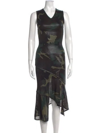 Pre-owned Dior Vintage Midi Length Dress In Brown/green