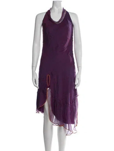 Pre-owned Dior Vintage Midi Length Dress In Orange/purple