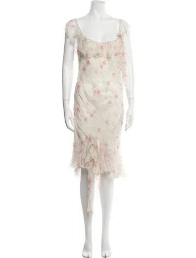 Pre-owned Dior Vintage Midi Length Dress In Pink/white