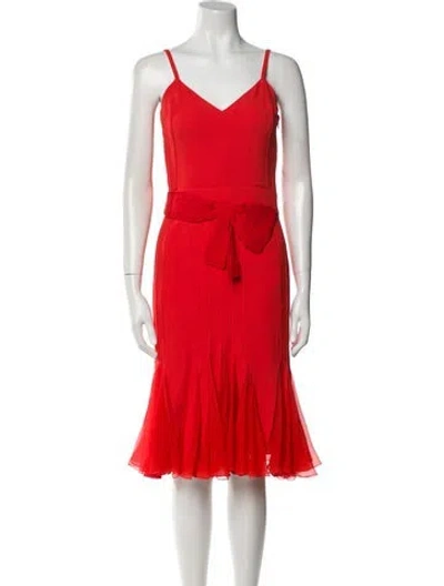 Pre-owned Dior Vintage Midi Length Dress In Red