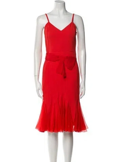 Pre-owned Dior Vintage Midi Length Dress In Red
