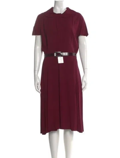 Pre-owned Dior Vintage Midi Length Dress W/ Tags In Burgundy