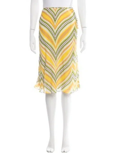 Pre-owned Dior Vintage Midi Length Skirt In Green/yellow