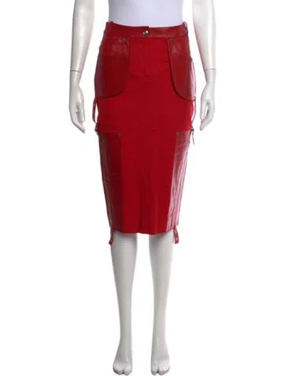 Pre-owned Dior Vintage Midi Length Skirt In Red