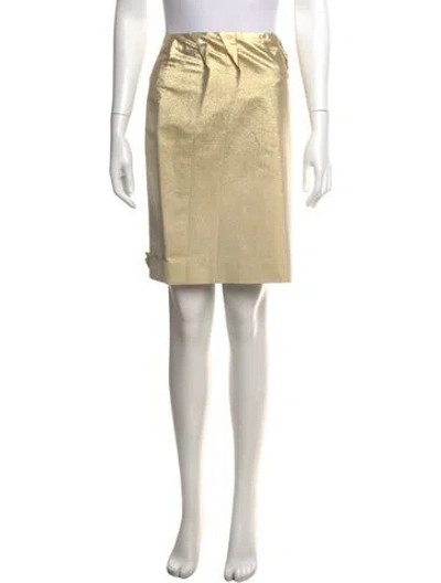Pre-owned Dior Vintage Mini Skirt In Gold