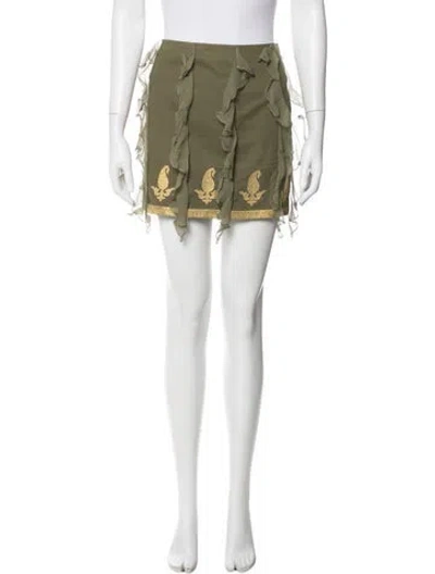 Pre-owned Dior Vintage Mini Skirt In Green