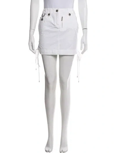 Pre-owned Dior Vintage Mini Skirt In White
