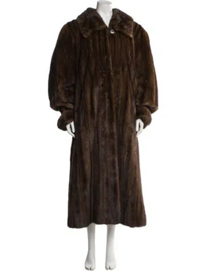Pre-owned Dior Vintage Mink Faux Fur Coat In Brown