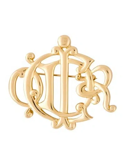 Pre-owned Dior Vintage Monogram Logo Brooch Pin In Multi