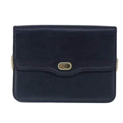 Pre-owned Dior Vintage Navy Leather Shoulder Bag ()