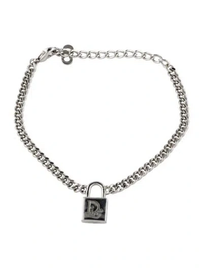 Pre-owned Dior Vintage Padlock Charm Bracelet, 8" In Multi